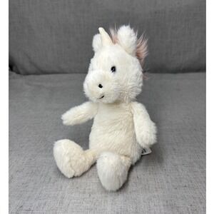 Jellycat London Unicorn Plush Cream Pink Mane Horn Stuffed Animal Retired Toy